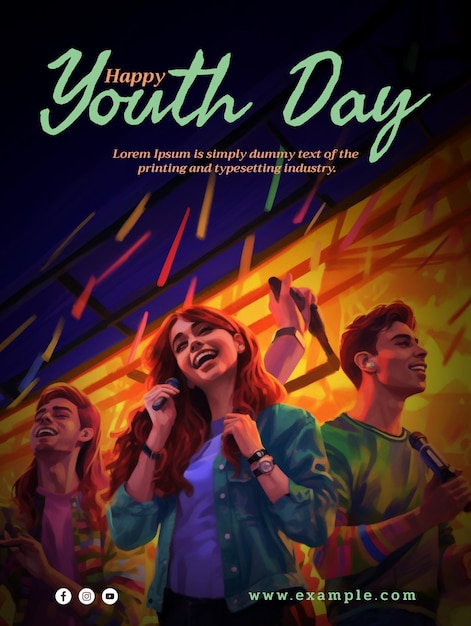 PSD express your wishes with an international youth day card design