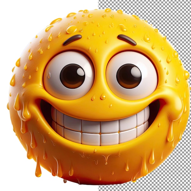 PSD expressieve elation geïsoleerde 3d emoji gezicht op png achtergrond