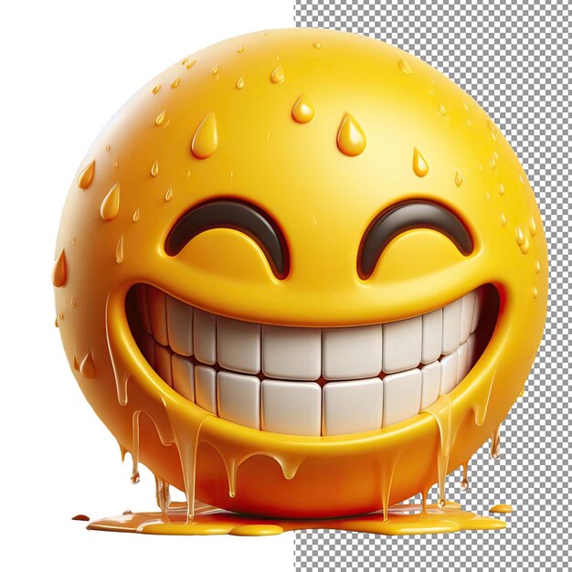 PSD expressieve elation geïsoleerde 3d emoji gezicht op png achtergrond