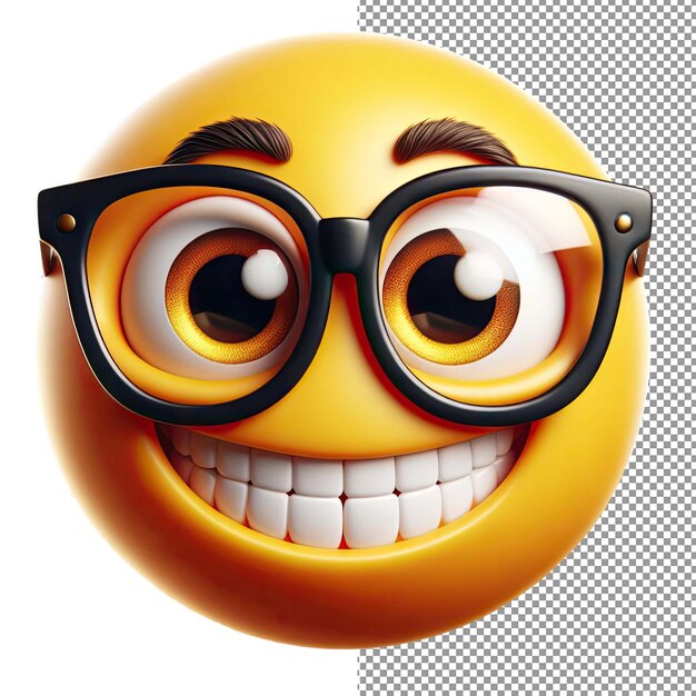 PSD expressieve elation geïsoleerde 3d emoji gezicht op png achtergrond