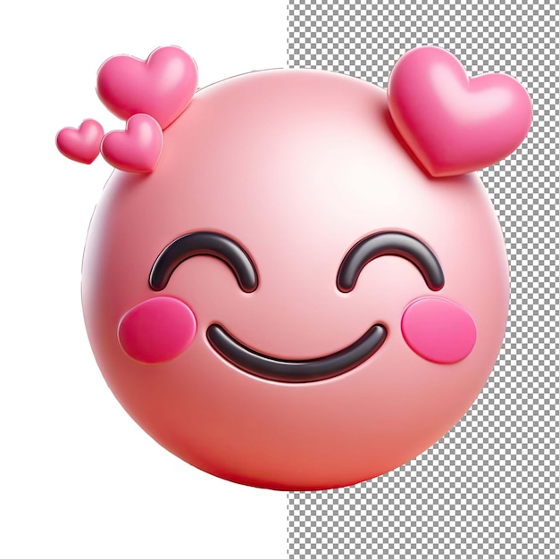 PSD expressieve elation geïsoleerde 3d gele emoji gezicht op png achtergrond