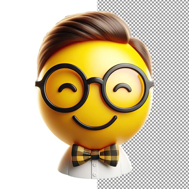 Expressive elation isolated 3d emoji face on png background