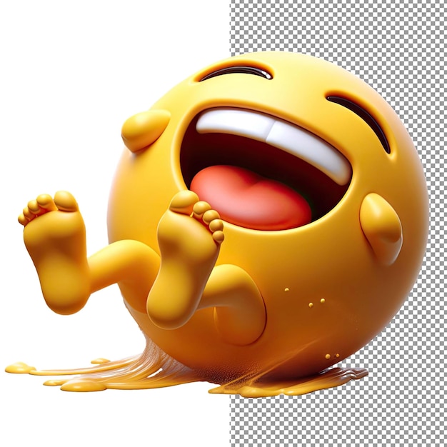 PSD expressive elation isolated 3d yellow emoji face on png background