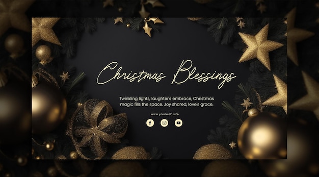 PSD exquisite christmas black and gold backdrop radiates opulent holiday luxury