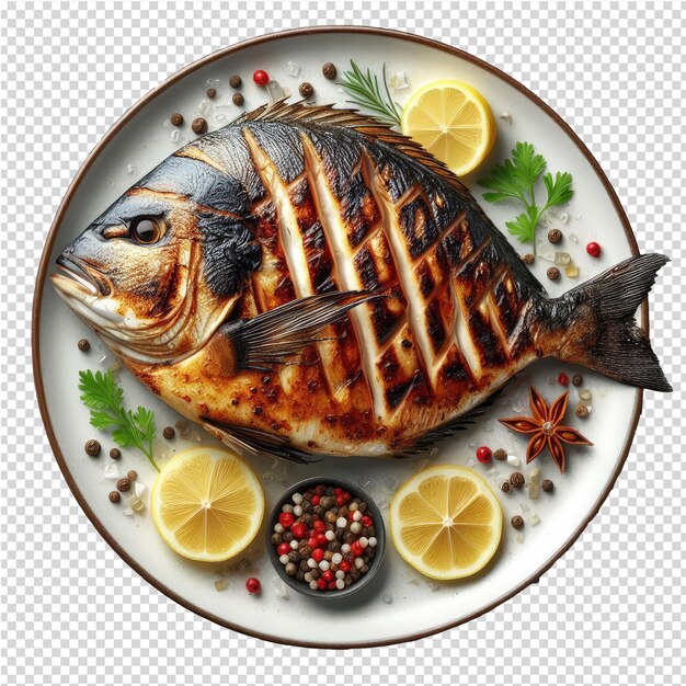 PSD exquisite isolated fish plate perfect