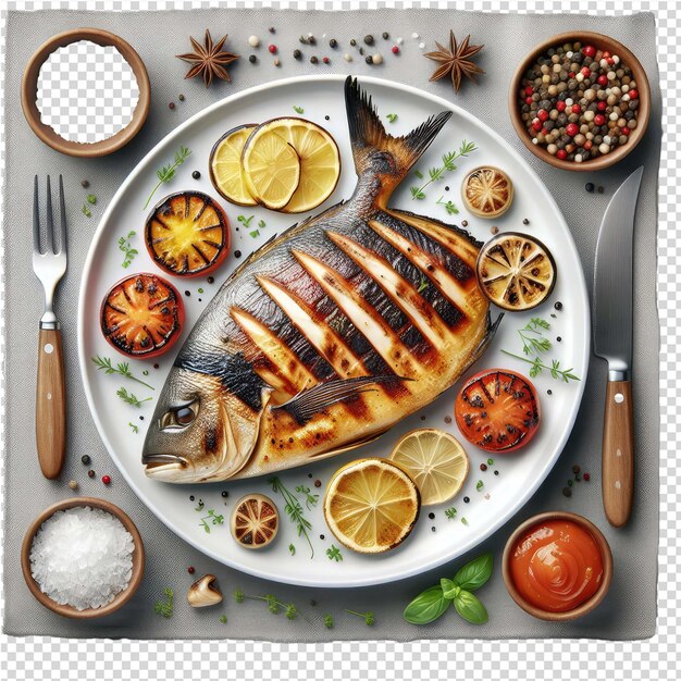 PSD exquisite isolated fish plate perfect