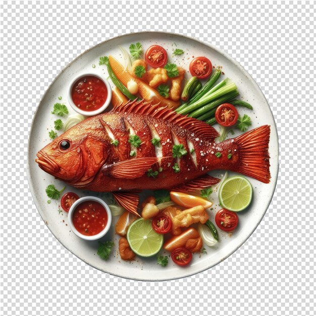 PSD exquisite isolated fish plate perfect