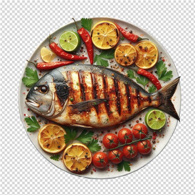 PSD exquisite isolated fish plate perfect