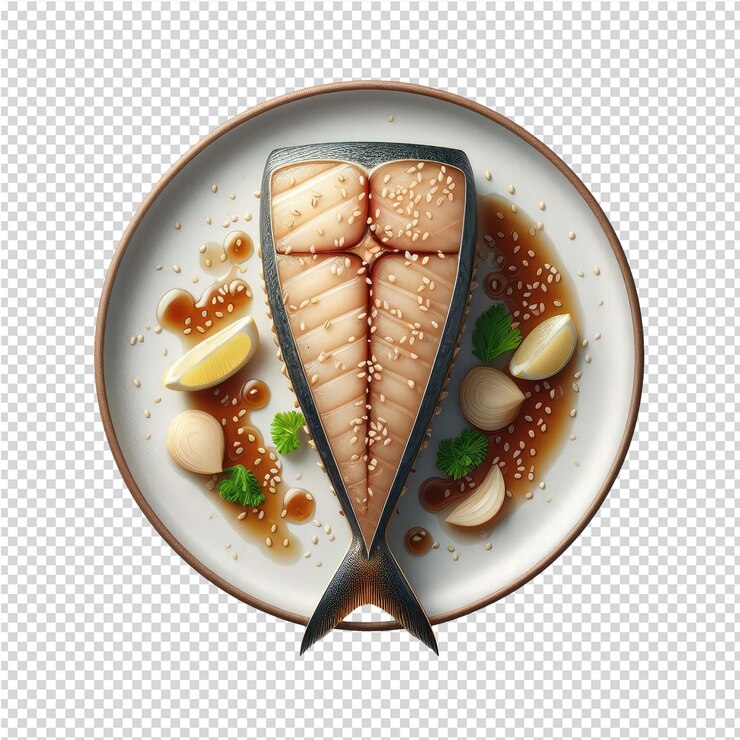 PSD exquisite isolated fish plate perfect