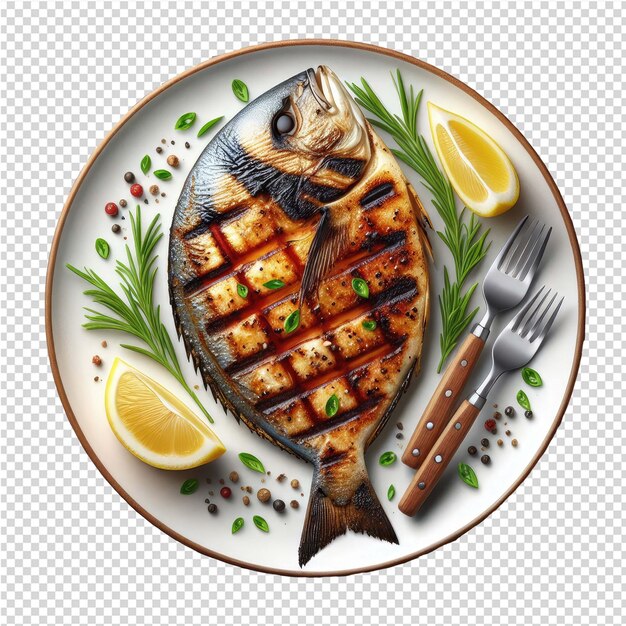 PSD exquisite isolated fish plate perfect