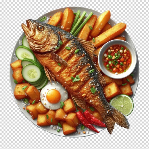 PSD exquisite isolated fish plate perfect