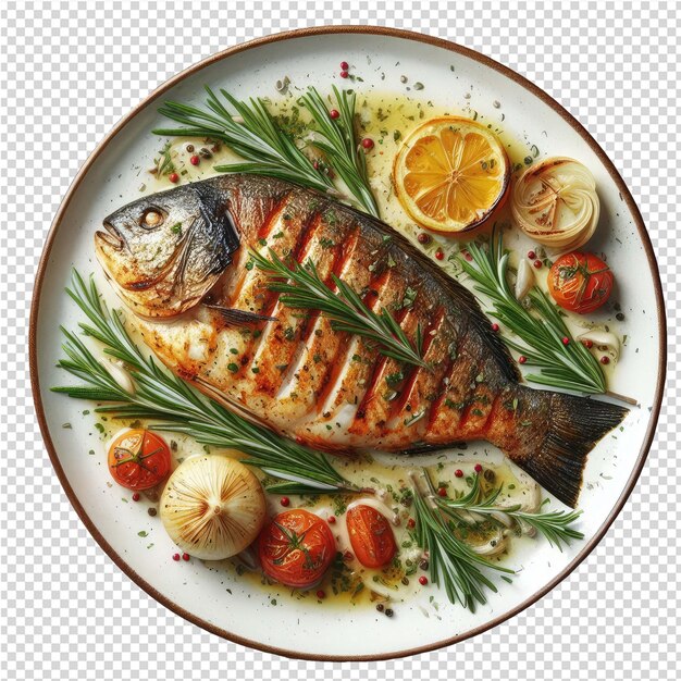 PSD exquisite isolated fish plate perfect