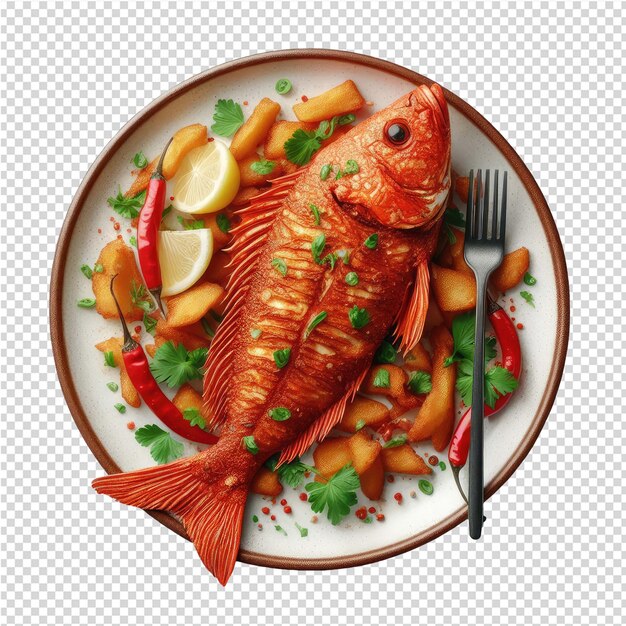 PSD exquisite isolated fish plate perfect