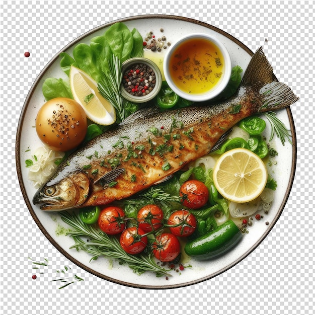 PSD exquisite isolated fish plate perfect