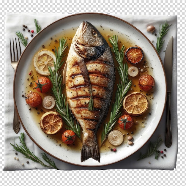 PSD exquisite isolated fish plate perfect
