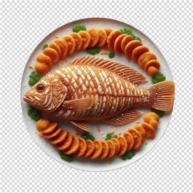 PSD exquisite isolated fish plate perfect