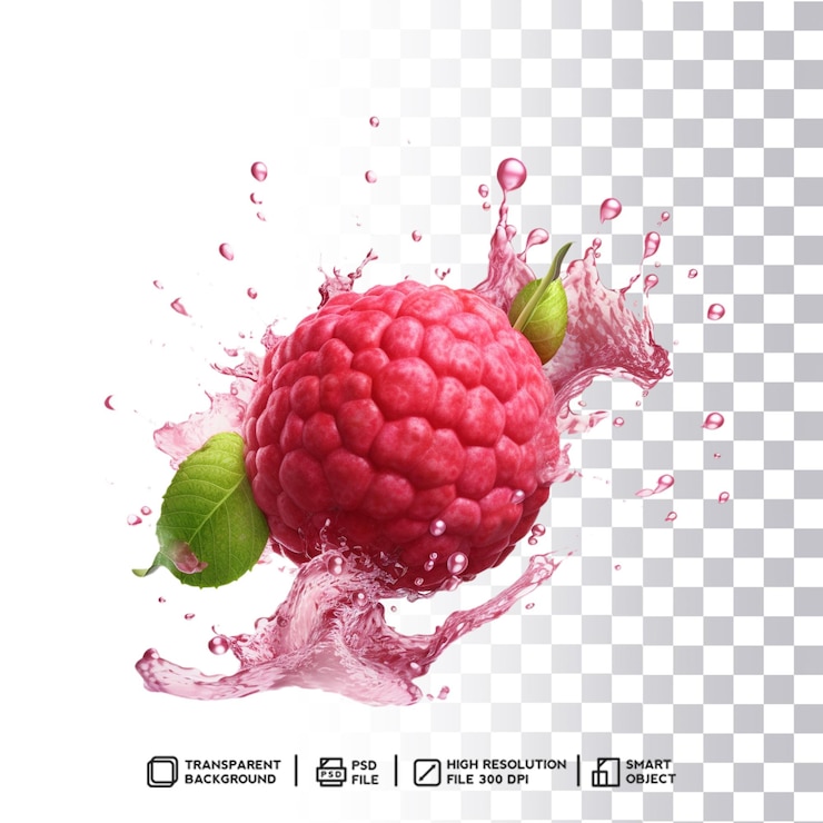 PSD exquisite lychee splash with transparency