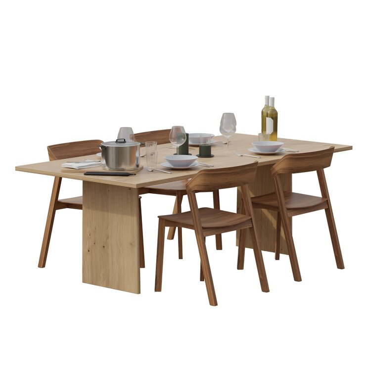 PSD extendable wooden dining table