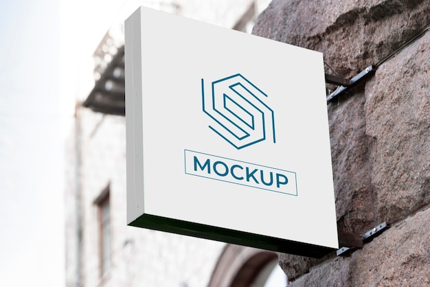 Exterieur bedrijfsbord mock-up