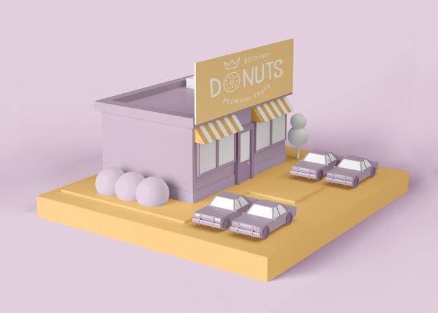 Exterior advert donuts store