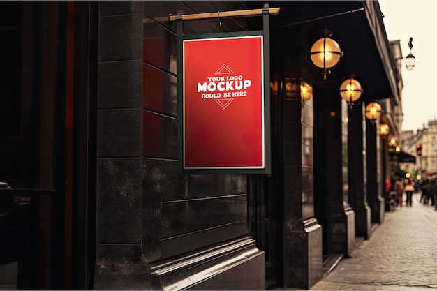 Exterior business sign mockup