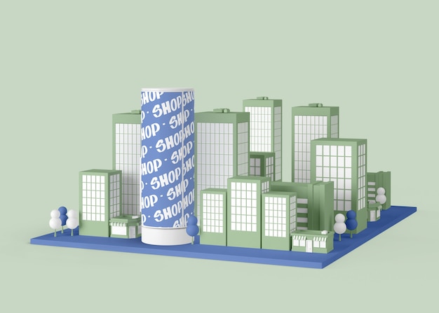 PSD 建物付き外装コマーシャル