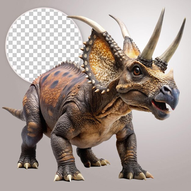 An extincted dinosaur albertaceratops in isolation isolated on transparent background