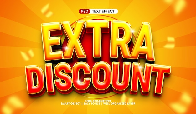 Extra korting premium 3d-tekststijleffect