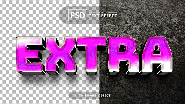 Extra tekst bewerkbare 3D-lettertype effecten