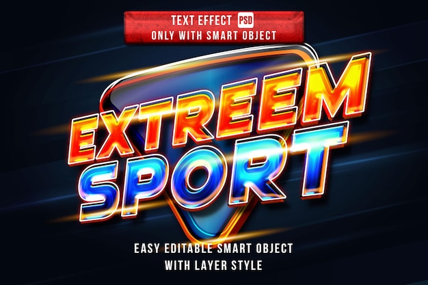 Extreme Sport Event Vector Text Effect Editable