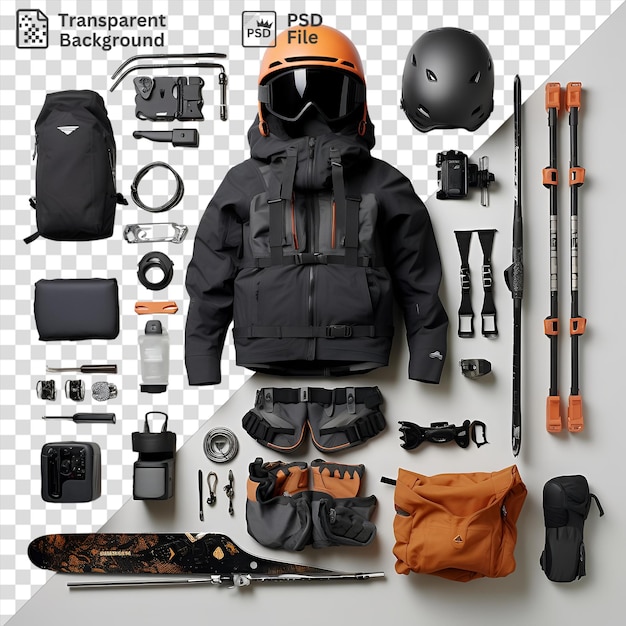 Extreme sports equipment set on a isolated background