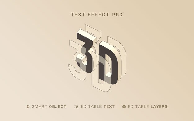 PSD 押し出しスタイルのテキスト効果