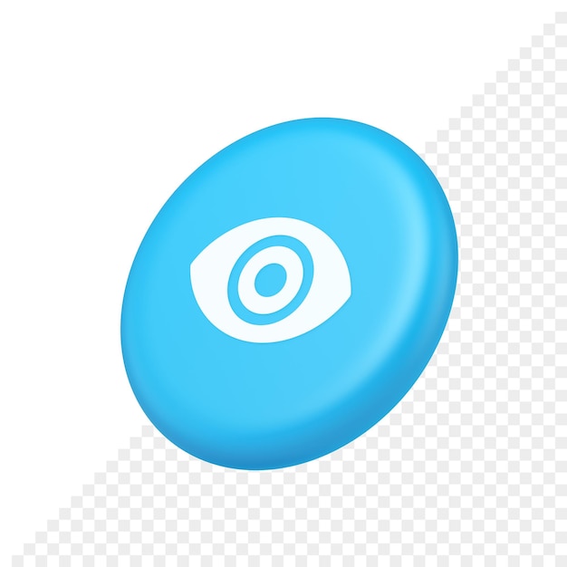 Eye button visibility searching optical lens web application 3d isometric realistic icon