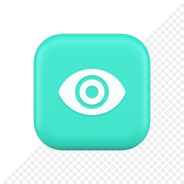 Eye button visibility searching optical lens web application 3d realistic icon