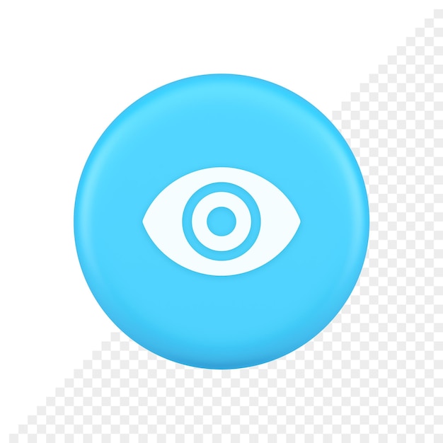 Eye button visibility searching optical lens web application 3d realistic icon