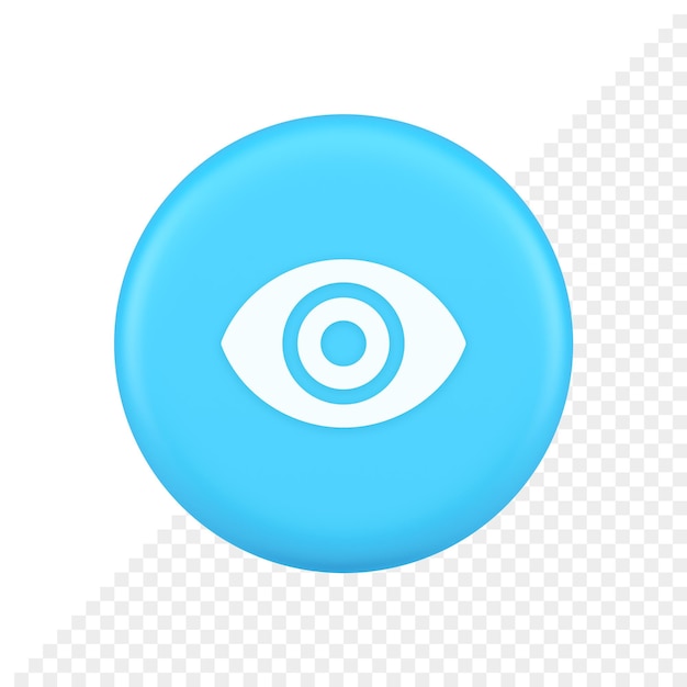 PSD eye button visibility searching optical lens web application 3d realistic icon