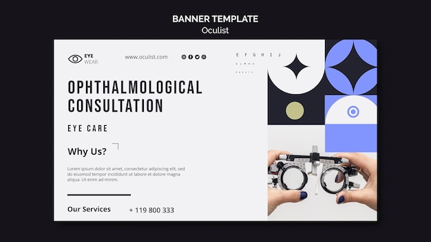 PSD eye care horizontal banner template