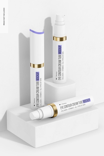 Eye contour cream tubes mockup