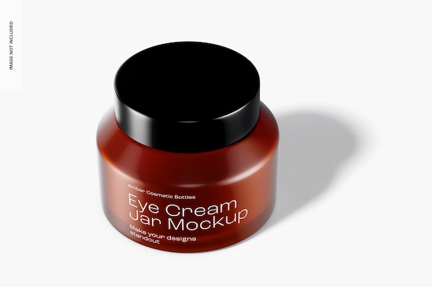 Eye cream jar mockup, perspective