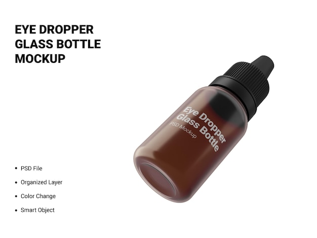 Eye dropper glass bottle mockup