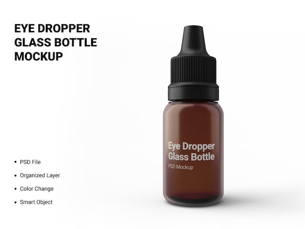 Eye dropper glazen fles mockup