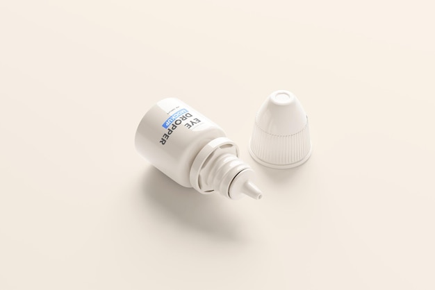 PSD eye ear nose dropper bottle mockup template set