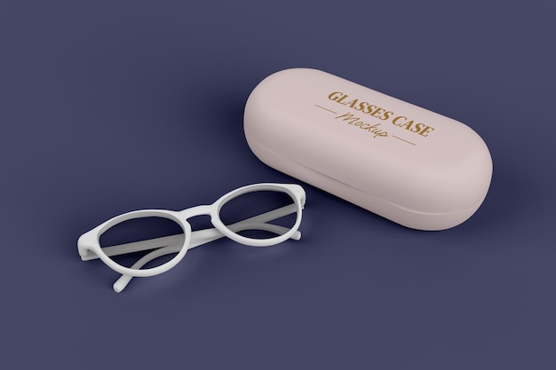 Custodia per occhiali da vista confezione realistica mockup psd modificabile