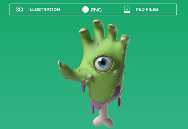 Eye hand 3D icon Illustration