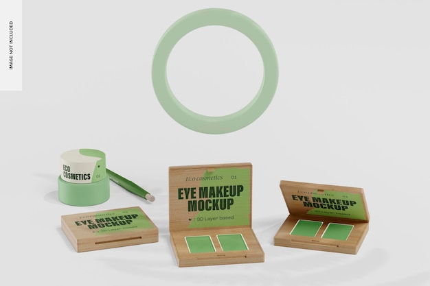 Eye makeup kit mockup, on podium