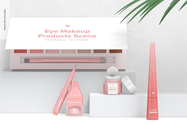 Eye Makeup Products Scene Mockup