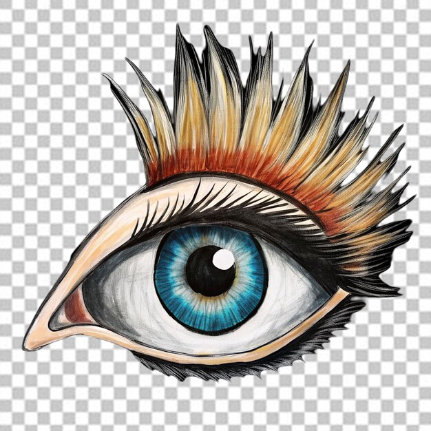 PSD eye in punk style isolated on white background