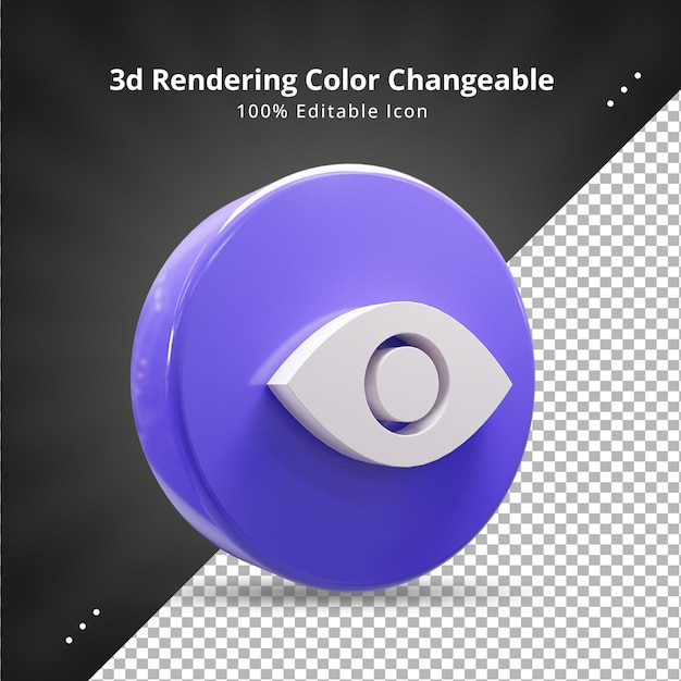 Eye ui icon 3d