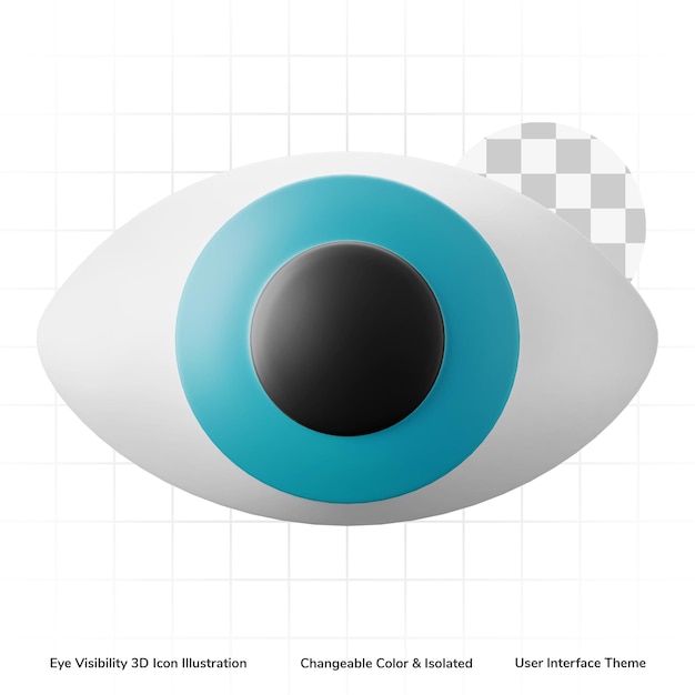 PSD eye visibility symbol user interface theme 3d icon rendering editable isolated