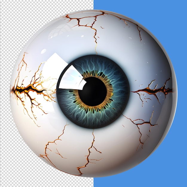 PSD illustrazione medica del bulbo oculare rendering 3d del corpo umano